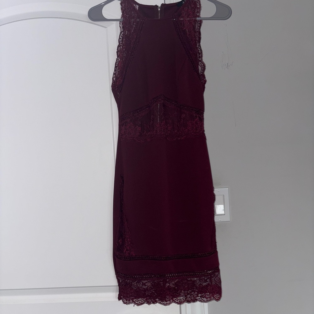 AKIRA Burgundy Lace Dress